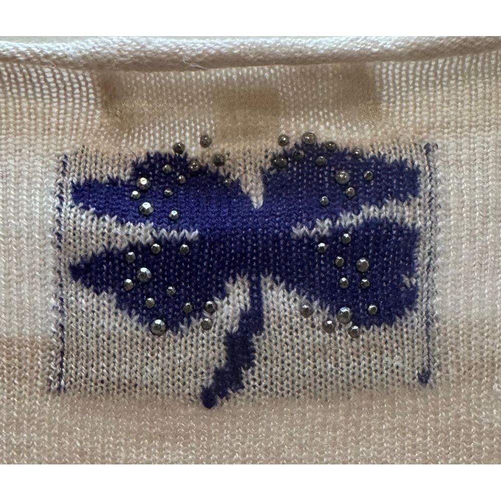 Morning Apple Sweater Purple Shamrock Elbow Patches  Metal Details SZ‎ S